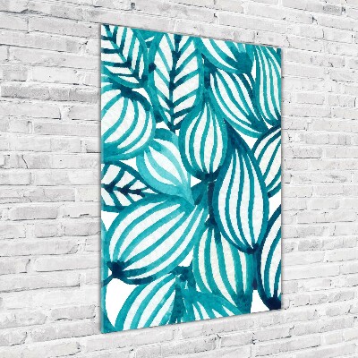 Cuadro de metacrilato moderno efecto cristal vertical Hojas