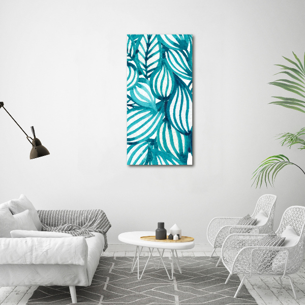 Cuadro de metacrilato moderno efecto cristal vertical Hojas