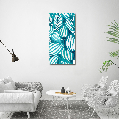 Cuadro de metacrilato moderno efecto cristal vertical Hojas