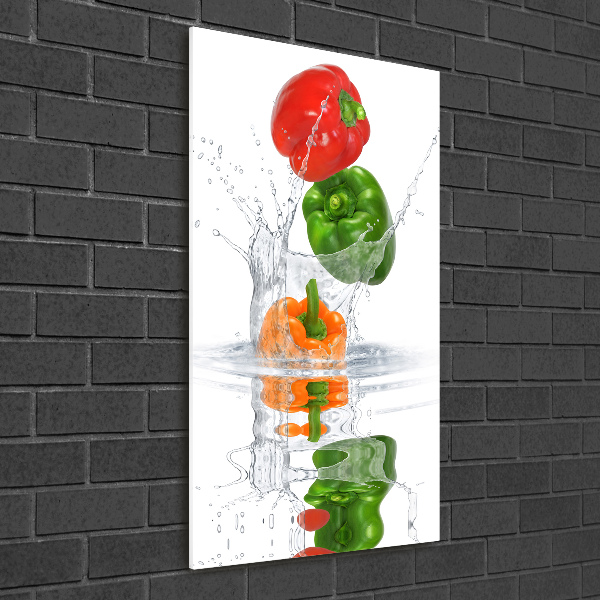 Cuadro de metacrilato vertical Pimientos