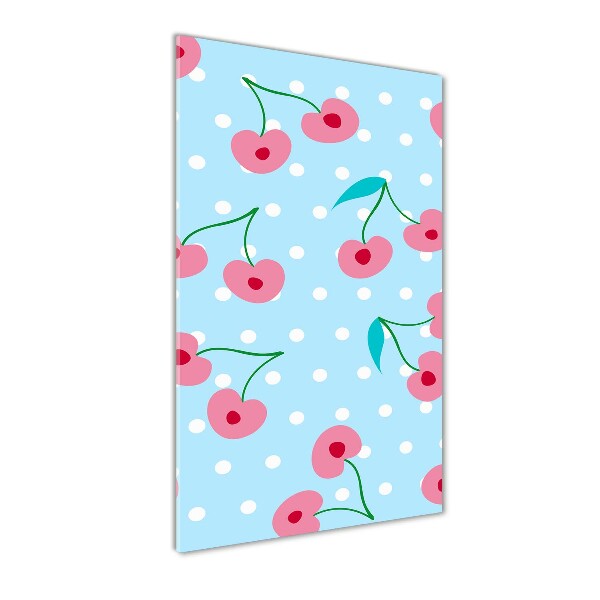 Cuadro de metacrilato moderno efecto cristal vertical Guindas