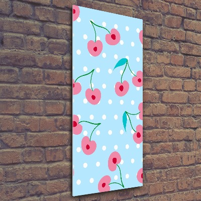 Cuadro de metacrilato moderno efecto cristal vertical Guindas