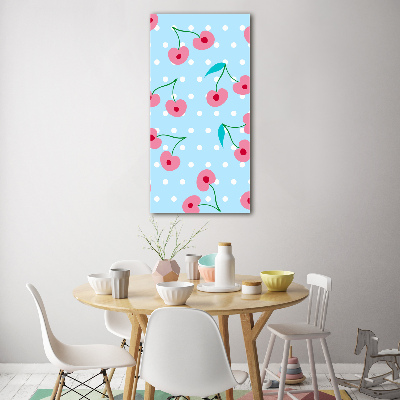 Cuadro de metacrilato moderno efecto cristal vertical Guindas