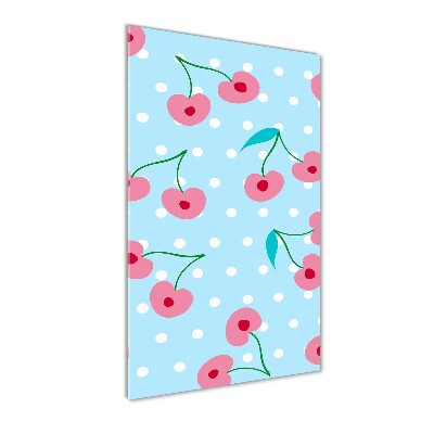 Cuadro de metacrilato moderno efecto cristal vertical Guindas