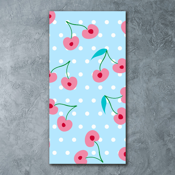 Cuadro de metacrilato moderno efecto cristal vertical Guindas