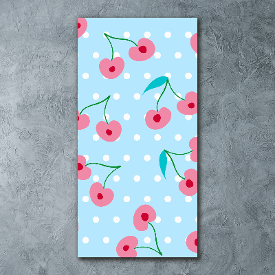 Cuadro de metacrilato moderno efecto cristal vertical Guindas