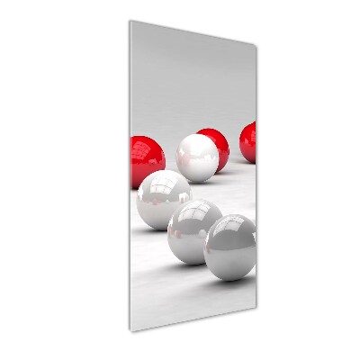 Cuadro de metacrilato vertical Bolas rojas y blancas