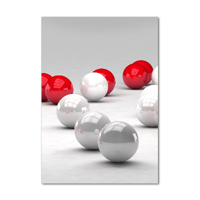 Cuadro de metacrilato vertical Bolas rojas y blancas