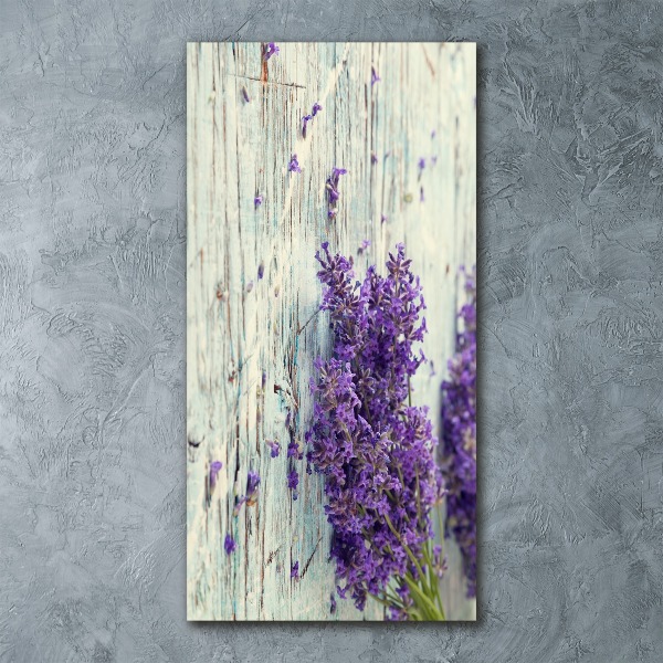 Impresión en metacrilato de alta calidad vertical Lavanda sobre madera