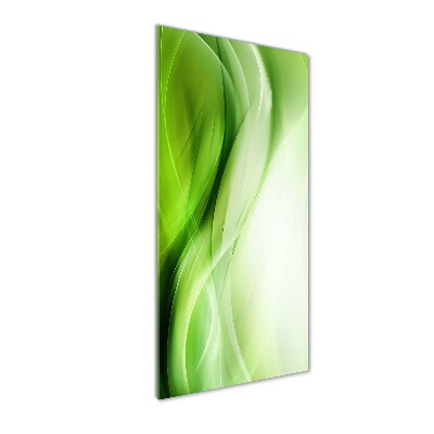 Cuadro de metacrilato moderno efecto cristal vertical Fondo de ondas verdes