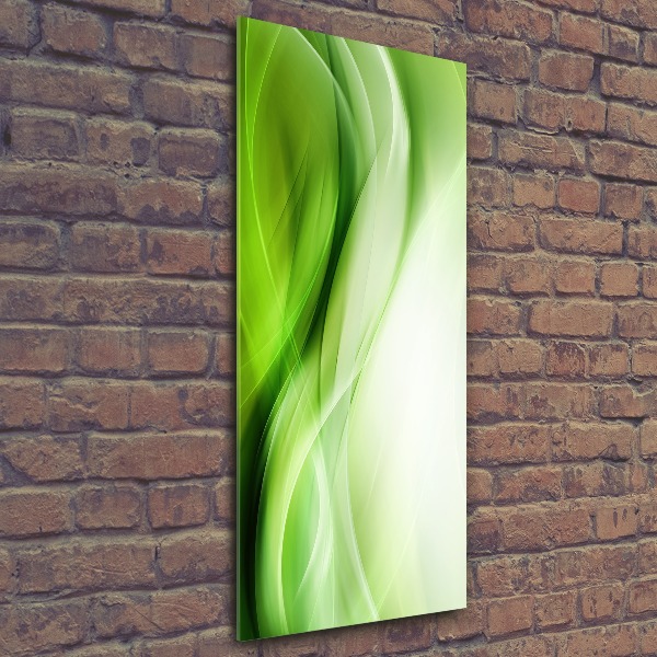 Cuadro de metacrilato moderno efecto cristal vertical Fondo de ondas verdes