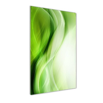 Cuadro de metacrilato moderno efecto cristal vertical Fondo de ondas verdes