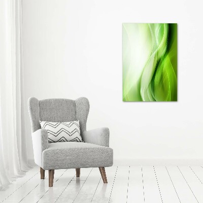 Cuadro de metacrilato moderno efecto cristal vertical Fondo de ondas verdes
