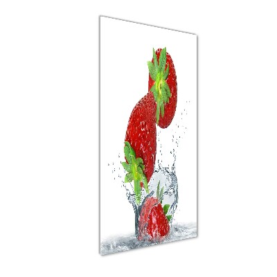 Cuadro decorativo en acrílico brillante vertical fresas