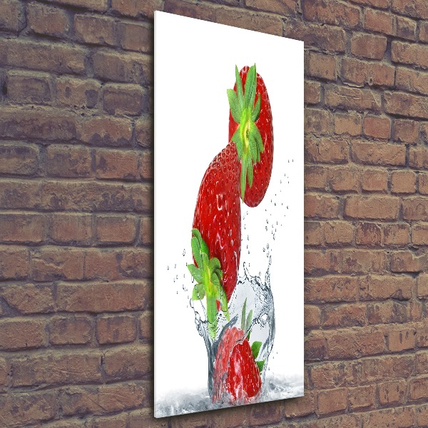Cuadro decorativo en acrílico brillante vertical fresas