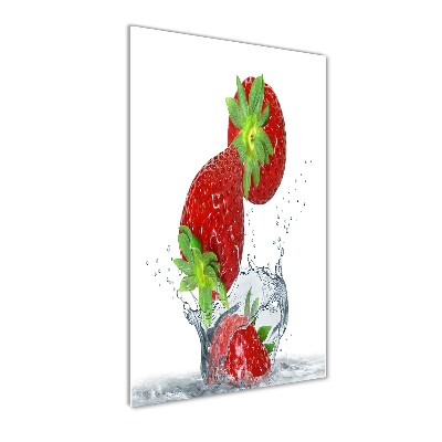 Cuadro decorativo en acrílico brillante vertical fresas