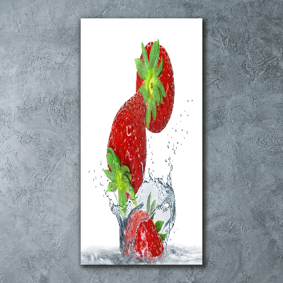 Cuadro decorativo en acrílico brillante vertical fresas