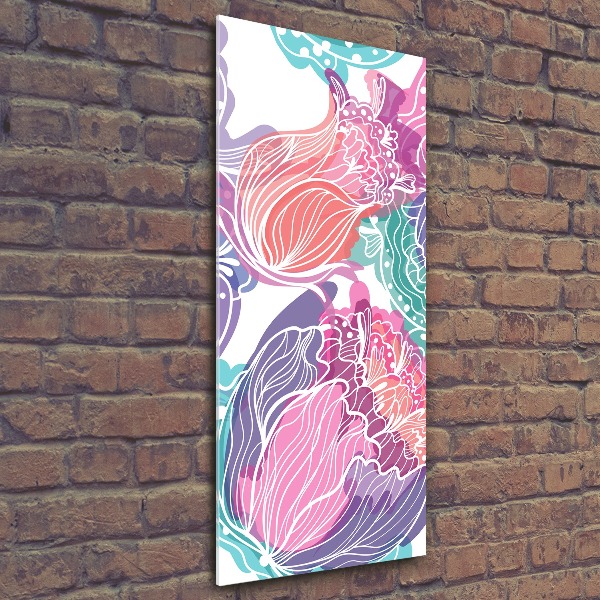 Cuadro de metacrilato vertical Patrón floral