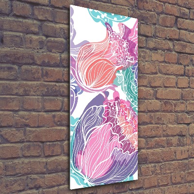 Cuadro de metacrilato vertical Patrón floral