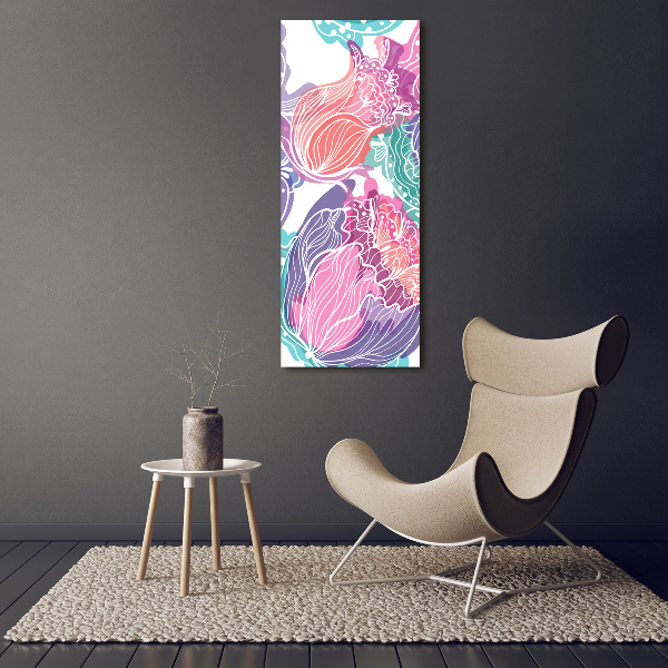 Cuadro de metacrilato vertical Patrón floral