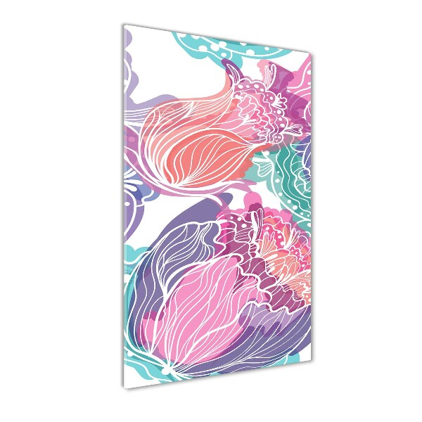 Cuadro de metacrilato vertical Patrón floral
