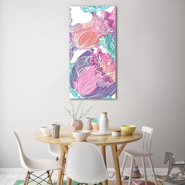 Cuadro de metacrilato vertical Patrón floral