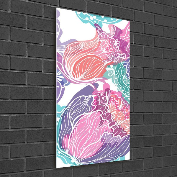 Cuadro de metacrilato vertical Patrón floral