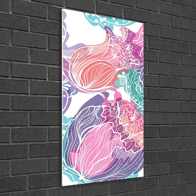 Cuadro de metacrilato vertical Patrón floral