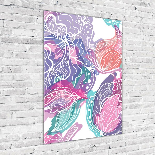 Cuadro de metacrilato vertical Patrón floral