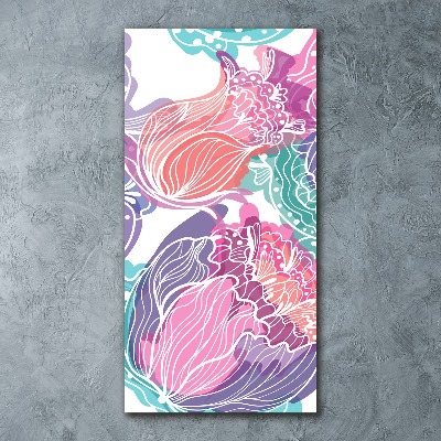 Cuadro de metacrilato vertical Patrón floral