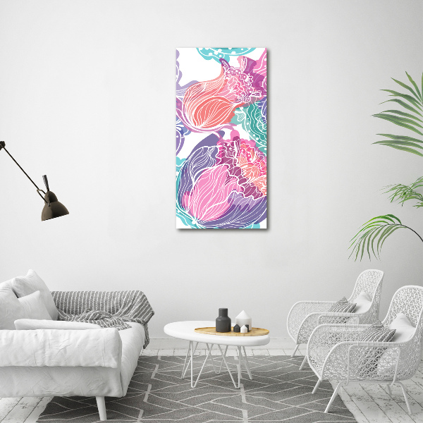 Cuadro de metacrilato vertical Patrón floral