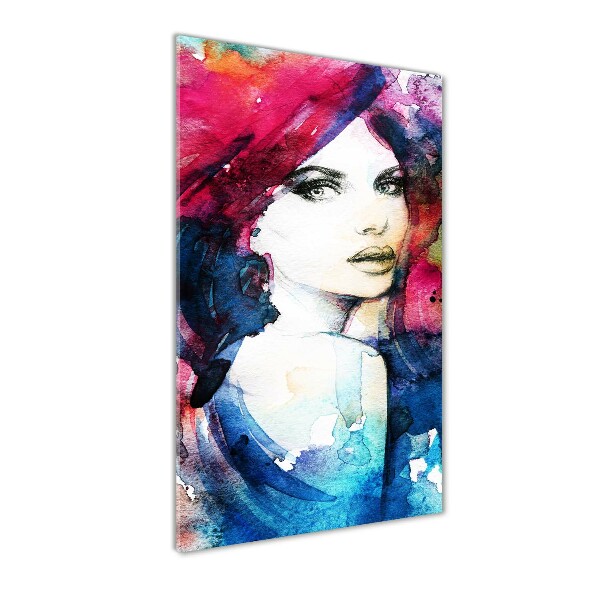 Cuadro decorativo en acrílico brillante vertical Mujer abstracta