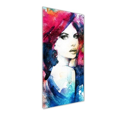 Cuadro decorativo en acrílico brillante vertical Mujer abstracta