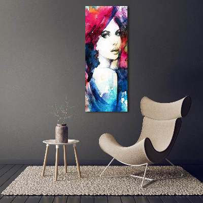Cuadro decorativo en acrílico brillante vertical Mujer abstracta