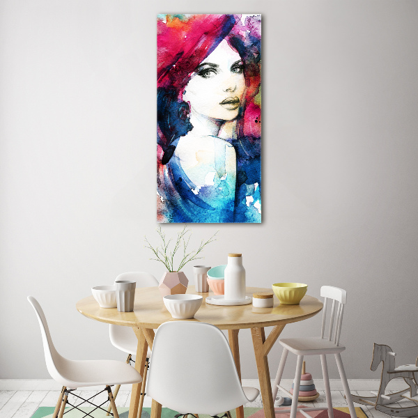 Cuadro decorativo en acrílico brillante vertical Mujer abstracta