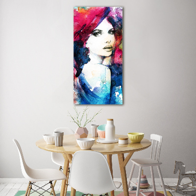 Cuadro decorativo en acrílico brillante vertical Mujer abstracta
