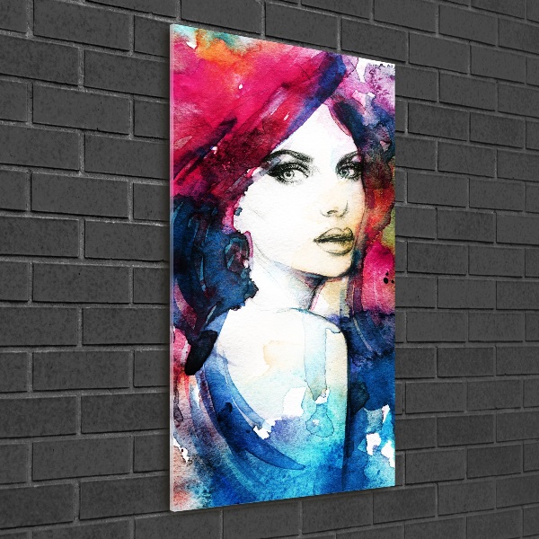 Cuadro decorativo en acrílico brillante vertical Mujer abstracta