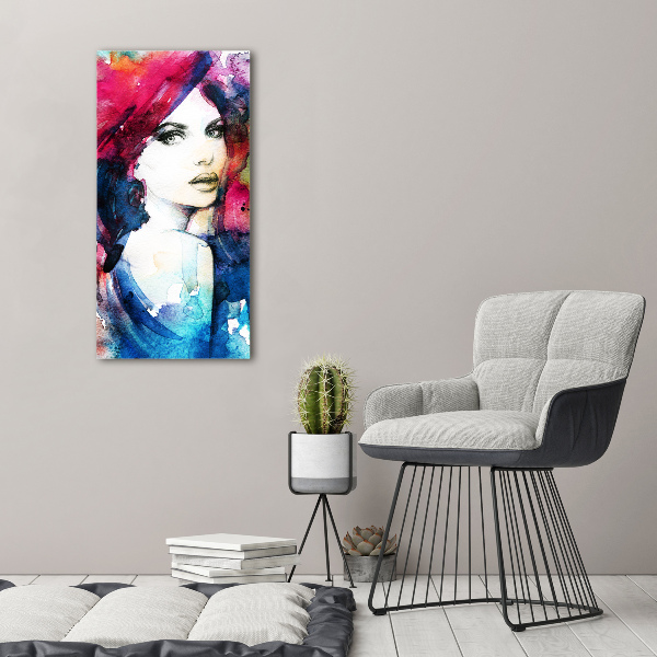 Cuadro decorativo en acrílico brillante vertical Mujer abstracta