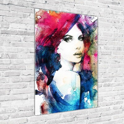Cuadro decorativo en acrílico brillante vertical Mujer abstracta