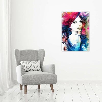 Cuadro decorativo en acrílico brillante vertical Mujer abstracta