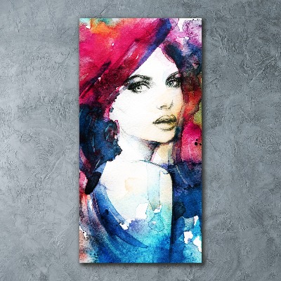 Cuadro decorativo en acrílico brillante vertical Mujer abstracta