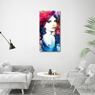 Cuadro decorativo en acrílico brillante vertical Mujer abstracta