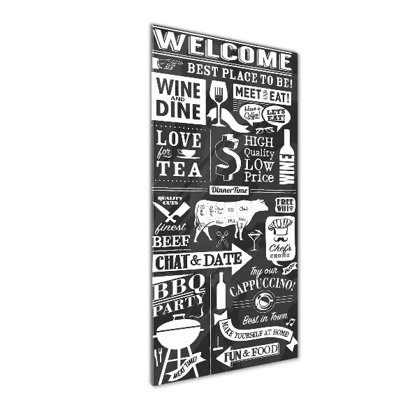 Cuadro de metacrilato moderno efecto cristal vertical Restaurante