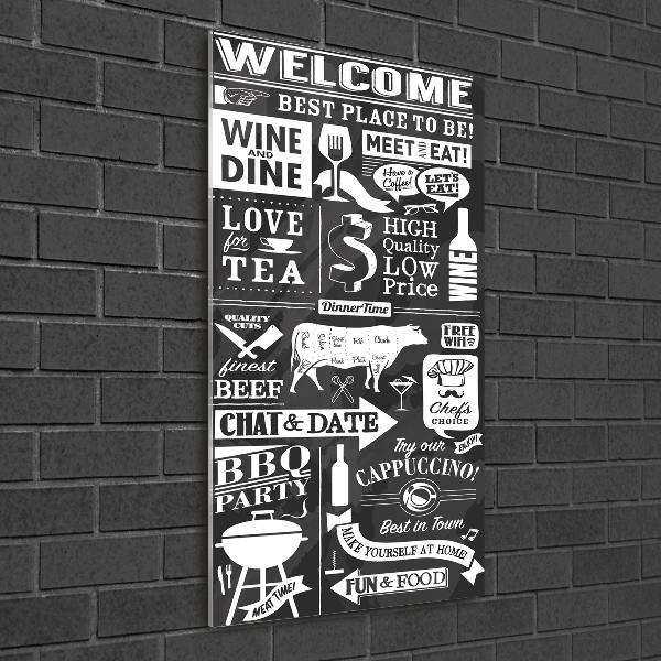 Cuadro de metacrilato moderno efecto cristal vertical Restaurante