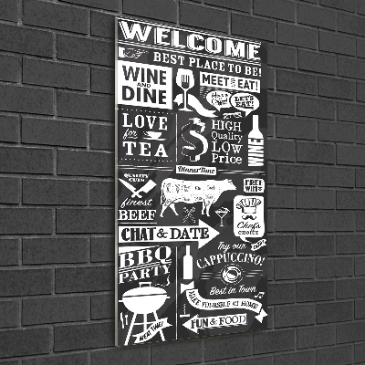 Cuadro de metacrilato moderno efecto cristal vertical Restaurante