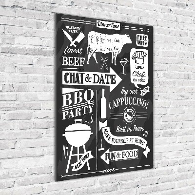 Cuadro de metacrilato moderno efecto cristal vertical Restaurante