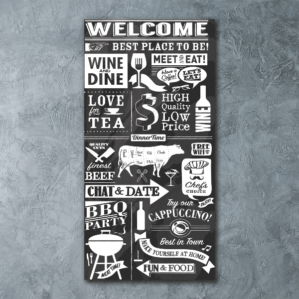 Cuadro de metacrilato moderno efecto cristal vertical Restaurante