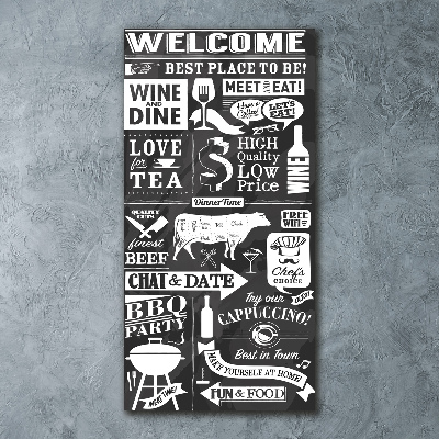 Cuadro de metacrilato moderno efecto cristal vertical Restaurante