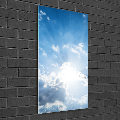 Cuadro de metacrilato moderno efecto cristal vertical Nubes en el cielo