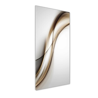 Cuadro de metacrilato moderno efecto cristal vertical Ola marrón